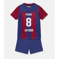 Dětský Fotbalový dres Barcelona Pedri Gonzalez #8 2023-24 Domácí Krátký Rukáv (+ trenýrky)